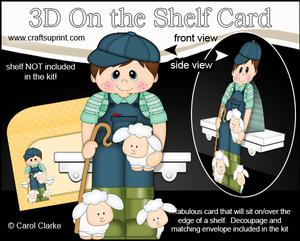 3D on the Shelf Card Kit - Little Sheep Farmer Courtney