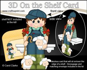 3D on the Shelf Card Kit - Little Sheep Farmer Chantell