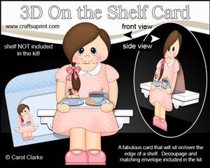3D on the Shelf Card Kit - Cute Coffee & Cake Teen Sherell