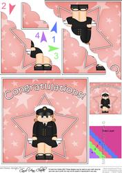 Navy Congratulations Scallop Corner Side Stacker