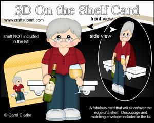 3D on the Shelf Card Kit - White Wine Old Man Johnnie