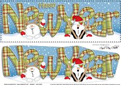 Large Dl New Year Snowball Sam 3D Decoupage