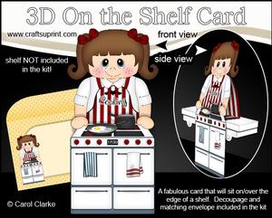 3D on the Shelf Card Kit - Cute Little Cook Katheryn