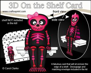 3D on the Shelf Card Kit - Little Friendly Skeleton Ulna