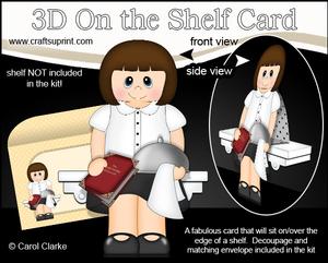3D on the Shelf Card Kit - Posh Nosh Waitress Cassy