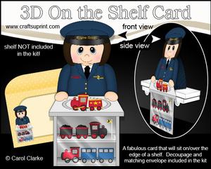3D on the Shelf Card Kit - Little Train Set Lady Racquel
