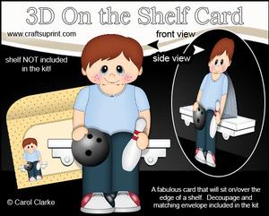 3D on the Shelf Card Kit - 10 Pin Bowling Boy Sheldon