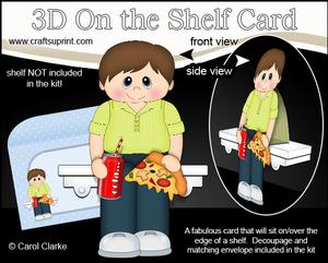 3D on the Shelf Card Kit - Take Away Pizza Night Man Parry