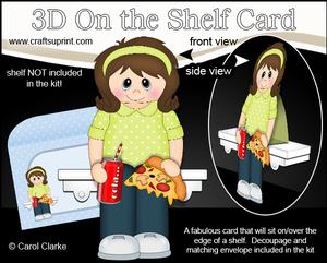 3D on the Shelf Card Kit - Take Away Pizza Night Lady Pansy