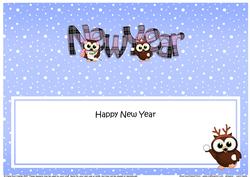 Large Dl New Year Little Hoot Owls Insert
