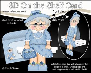3D on the Shelf Card Kit - Gossip Galz Old Lady Enid