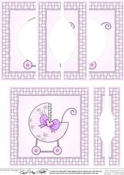 New Baby Girl Quick Card with Circular Side Stacker Topper