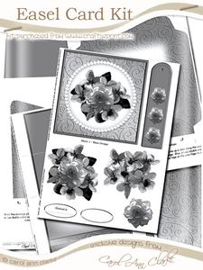 Flowers and Pearls Easel Card Kit with 3D Decoupage