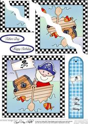 Pirates Ahoy!! Quick Card Wavy Corner Side Stacker Topper