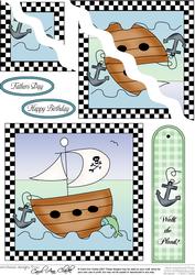 Pirates Ahoy!! Quick Card Wavy Corner Side Stacker Topper