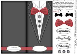 Dressed to Thrill!! Man's Quick Card with 3D Decoupage