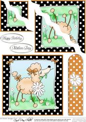 Cute Poodle Quick Card with Wavy Corner Side Stacker