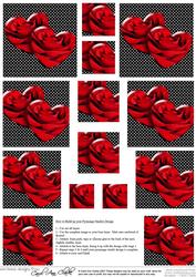 Romantic Rose Hearts Pyramage Sheet