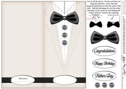Dressed to Thrill!! Man's Quick Card with 3D Decoupage