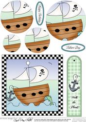 Pirates Ahoy!! Quick Card with Circle Pyramage