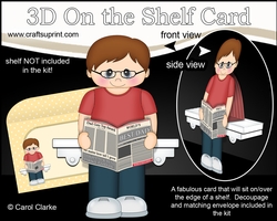 3D On the Shelf Card Kit - Zachary The Worlds Best Dad Reads the Paper