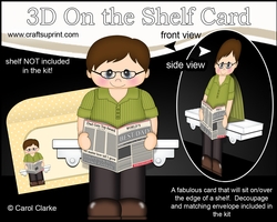 3D On the Shelf Card Kit - Coleman The Worlds Best Dad Reads the Paper
