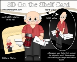 3D On the Shelf Card Kit - Dad Edward is a Cool Bloke with a Can of Beer