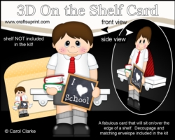 3D On the Shelf Card Kit - Little Boy Troy Loves School