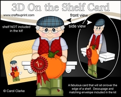 3D On the Shelf Card Kit - Old Man Harley wins the Village Show Pumpkin Growers Prize
