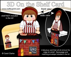 3D On the Shelf Card Kit - Its Barbecue Time with Little Teen Paulina