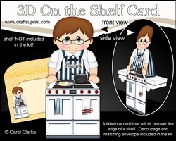 3D On the Shelf Card Kit - Little Cook Linwood is a whiz in the Kitchen