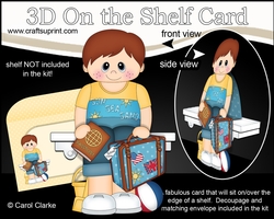 3D On the Shelf Card Kit - Little Jet Setter Stevie is off on Holiday