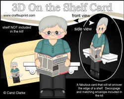 3D On the Shelf Card Kit - Shelton The Worlds Best Dad Reads the Paper