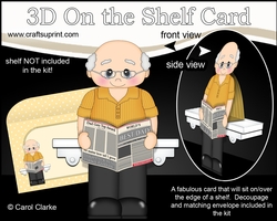 3D On the Shelf Card Kit - Bertram The Worlds Best Dad Reads the Paper