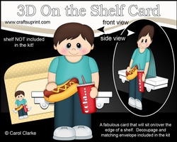3D On the Shelf Card Kit - Its Take Away Night and Teenager Preston enjoys a Hot Dog & Cola