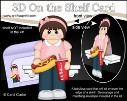 3D On the Shelf Card Kit - Its Take Away Night and Teenager Tayna enjoys a Hot Dog & Cola