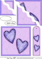 Funky Hearts Quick Card with Wavy Corner Side Stacker