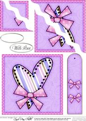 Funky Hearts Quick Card with Wavy Corner Side Stacker