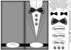 Dressed to Thrill!! Man's Quick Card with 3D Decoupage