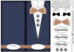 Dressed to Thrill!! Man's Quick Card with 3D Decoupage