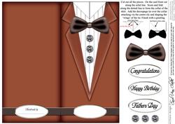 Dressed to Thrill!! Man's Quick Card with 3D Decoupage
