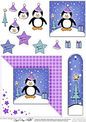 Cheeky Xmas Penguin Quick Card with 3D Decoupage