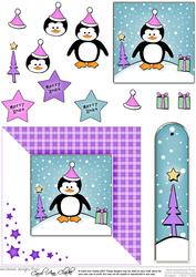 Cheeky Xmas Penguin Quick Card with 3D Decoupage