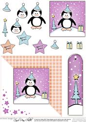 Cheeky Xmas Penguin Quick Card with 3D Decoupage