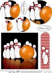 10 Pin Bowling Quick Card with Circle Pyramage Topper