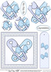 New Baby Boy Quick Card with Circle Pyramage
