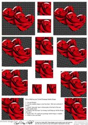 Romantic Rose Hearts Twisted Pyramage Sheet