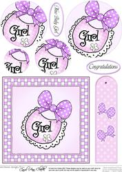 New Baby Girl Quick Card with Circle Pyramage