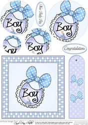 New Baby Boy Quick Card with Circle Pyramage
