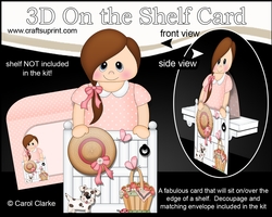 3D On the Shelf Card Kit - Cute Little Teen Adella is at the Garden Gate